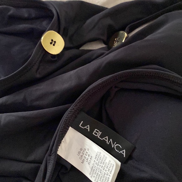 💖HP💖 LA BLANCA Women’s Standard Anniversary Suit 2 Button Swimsuit Size 12 - Picture 3 of 5